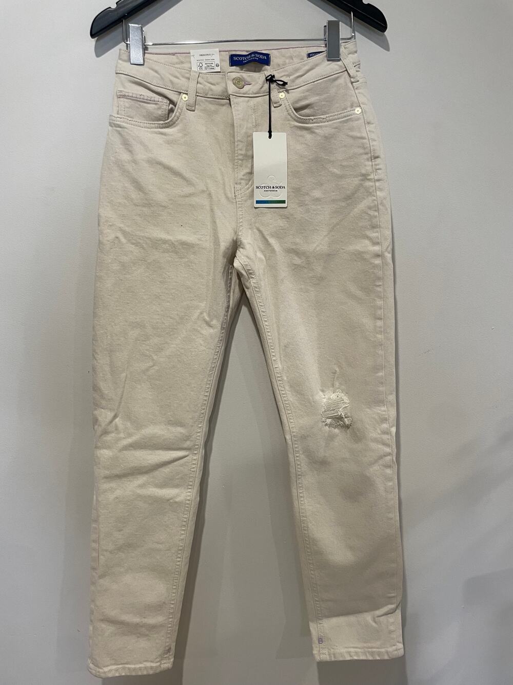 NWT Scotch & Soda High Five High-Rise Slim-Fit Tapered Jeans Mirage Women 28x32